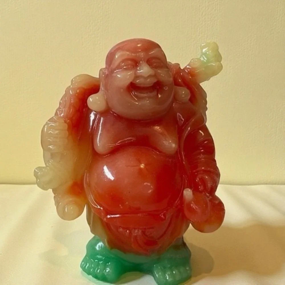 VTG Chinese Collectible Buddha Lucky Wealth&Good Fortune Statue 3.5